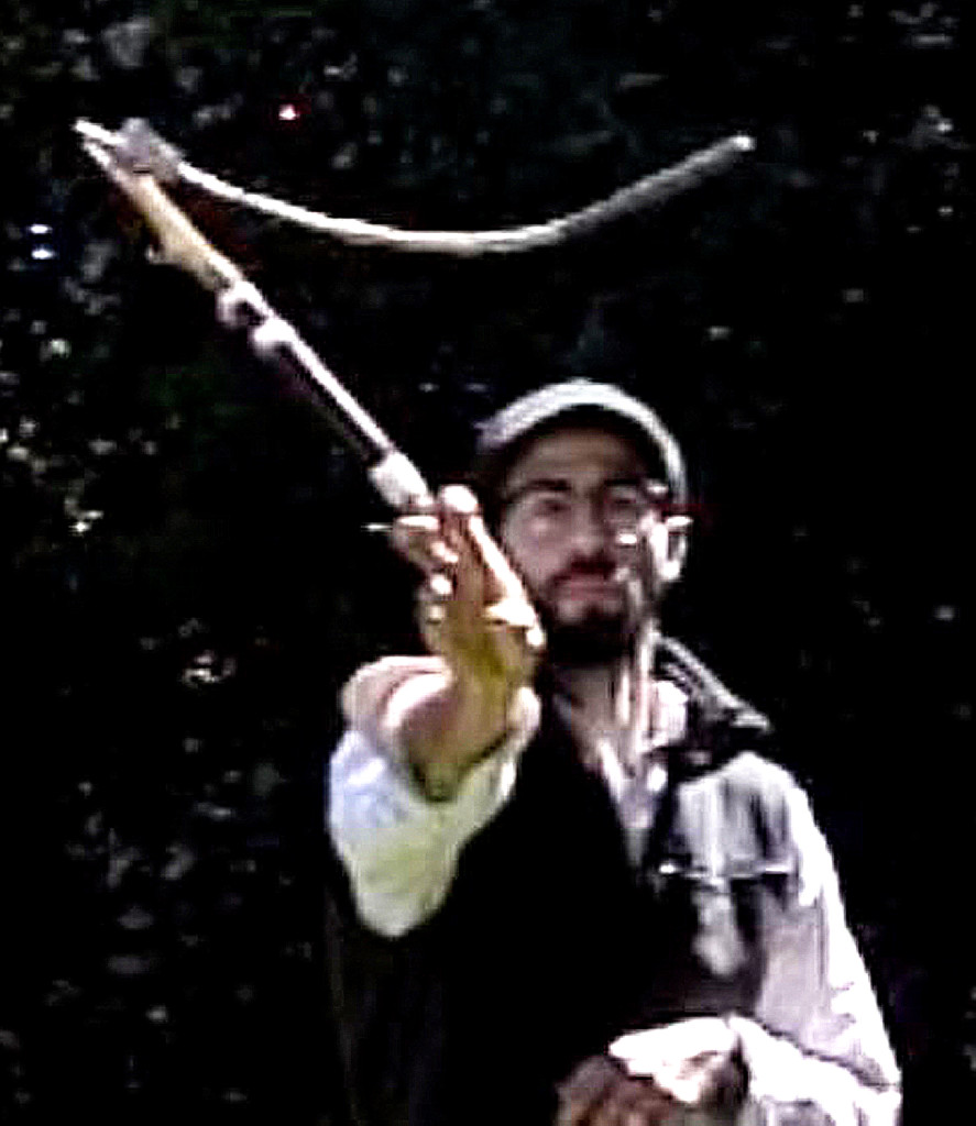 The author launching a multi-segment dart at Cahokia, 2014